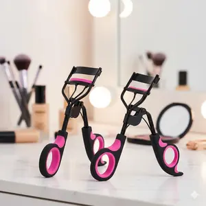 Professional Eyelash Curler with Silicone Pad, Waterproof & Travel-Size, Painless Lift, Anti-Slip Grip, for All Eye Shapes, Durable Stainless Steel, Replaceable Pad, Quick Curling Beauty Tool Set.