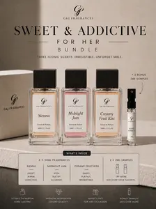 Sweet & Addictive Bundle for Her – 3 Full Size Fragrances + 2 Bonus Samples