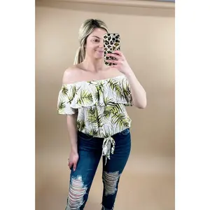 All You Got- Palm Tree Crop Top