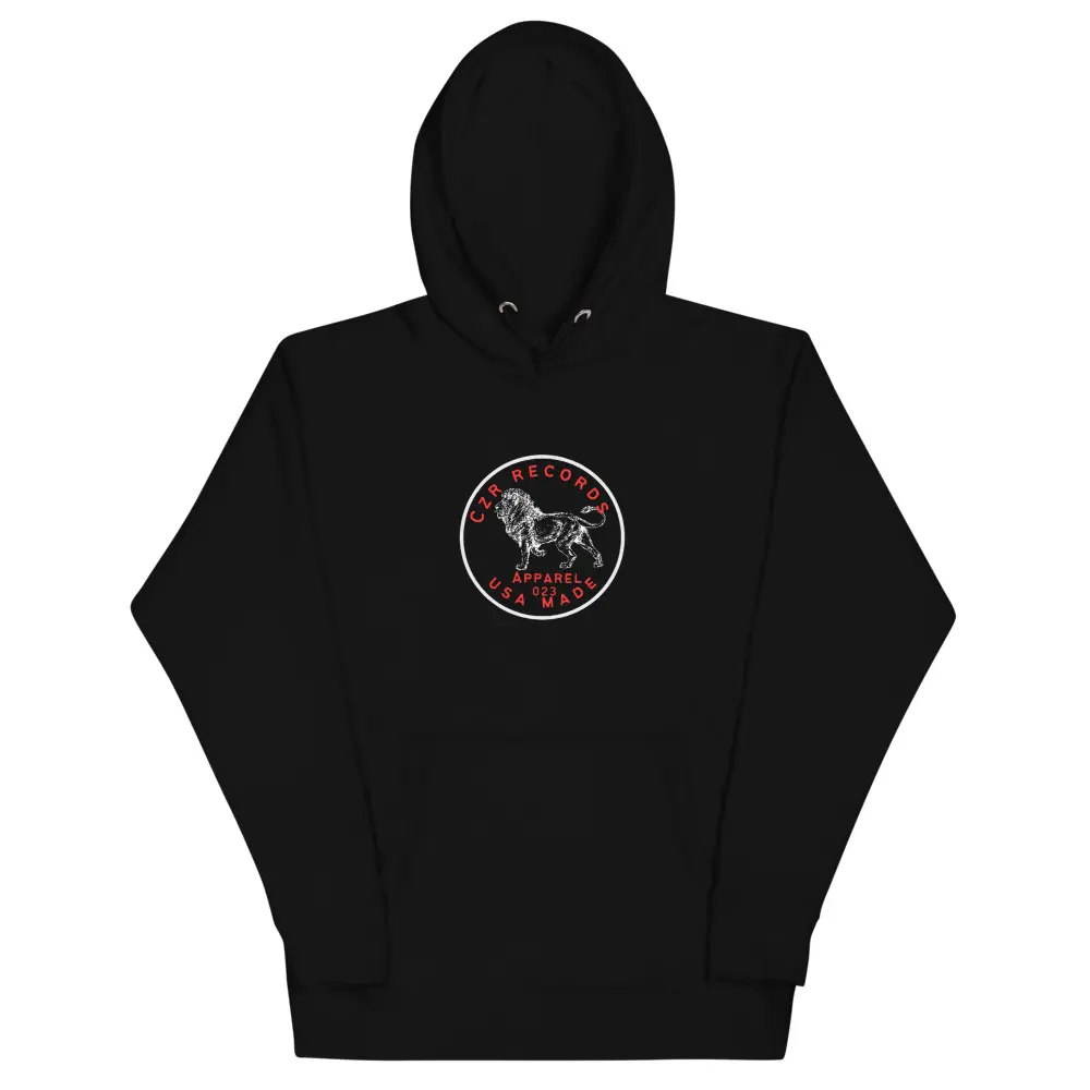 CZR RECORDS Apparel - Menswear Men's Dime Red Font Hoodie - Classic Streetwear Apparel with Convenient Pouch Pocket and Warm Hood Sweaters Tops Cotton