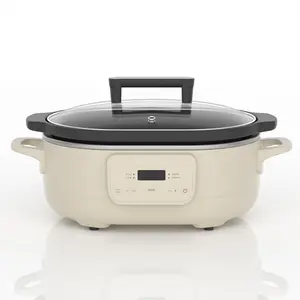 MAGNIFIQUE 6-Quart Programmable Slow Cooker with Removable Non-Stick Pot Eco-Friendly Ceramic Ricecooker Multifunction Appliance for Small Kitchens