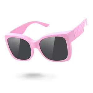 Meeloog Polarized Fit Over Glasses Sunglasses for Women, Pink/Blue/Purple/Black Oversized Fashion Big Sun Glasses Trendy Shades for Driving ST0067