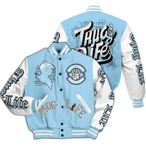 Legend Blue 11s Varsity Jacket, Free Thug Living Custom Name Bomber, Sneaker Match All-Over Print Streetwear Gift