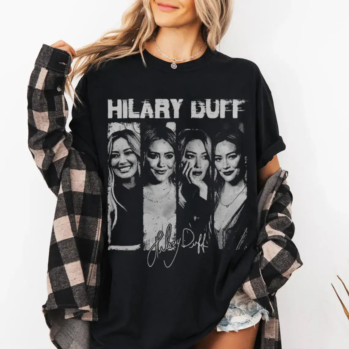 Hilary Duff Shirt, Vintage 90s Vintage Music Graphic T-Shirt, Unisex Tee Womenswear Love Streetwear Style Top Summer Basic