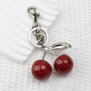 Cherry Keychain Pendant, Hanging Cherry Decoration, Made of Resin Alloy Material, A Cute Pendant with Unique Charm