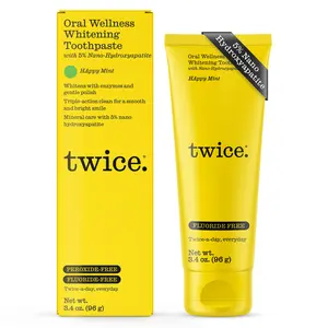 Happy Mint Whitening Toothpaste with 5% Nano-Hydoxapatite - Fluoride-Free & Peroxide-Free, 3.4 oz