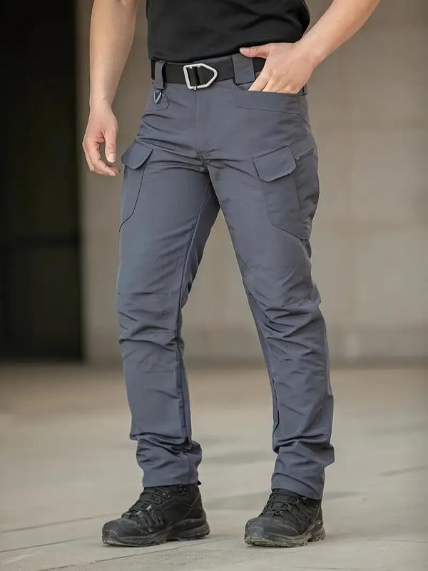 2,4pcs Men's Solid Color Printed Tactical Work Pants, Waterproof, Durable, Abrasion Resistant, Sports Pockets, for Outdoor Training, Autumn & Winter Menswear Cargo Casual Comfy Warm Beige Trouser Plain cargo pants for men slacks pantalones para hombre