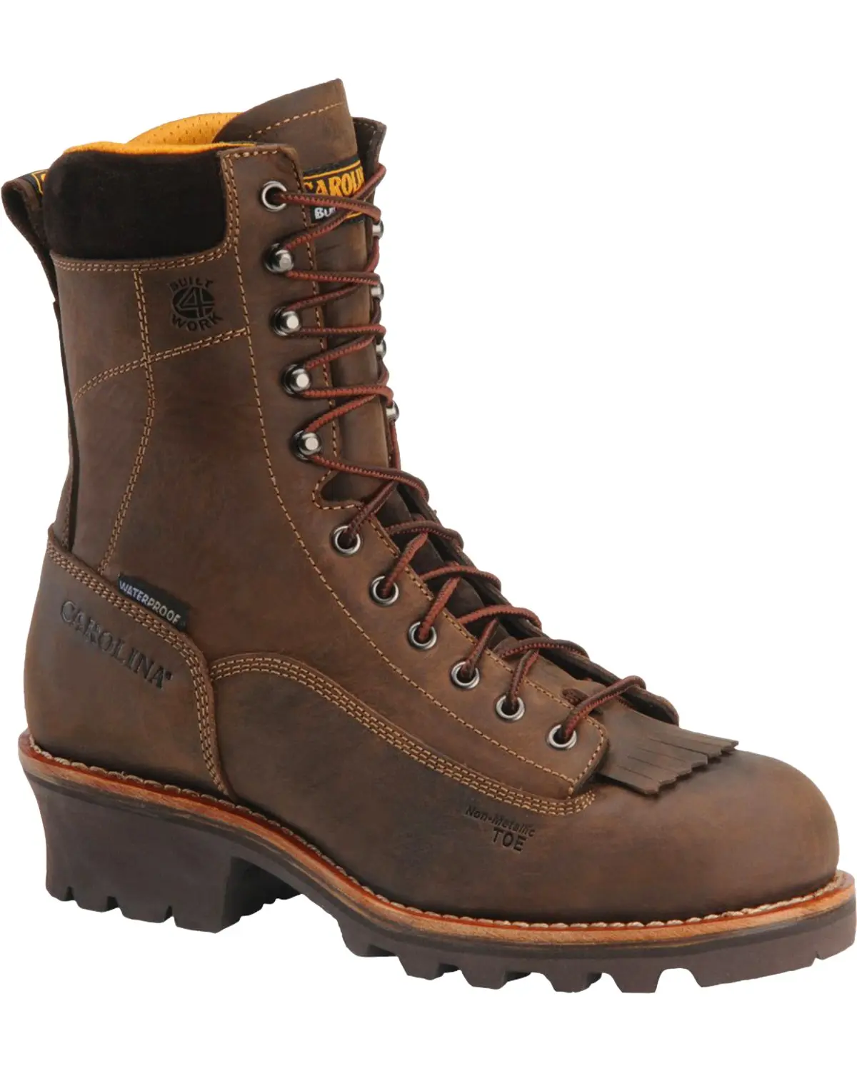 Carolina Men's Men'S 8" Crazy Horse Waterproof Lace-To-Toe Logger Boot - Ca7022