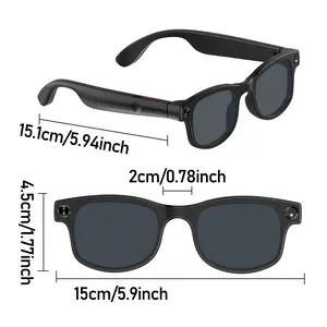 Smart Glasses with HD Camera, Wireless Earphones, Phone Call & Video Recording, 1080P 30-frame video, Rechargeable Battery, Lightweight Design