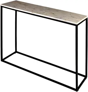 Livabliss YAA-007 29 x 34 x 10 in. Aryaa YAA-007 Modern Console Table - White & Black