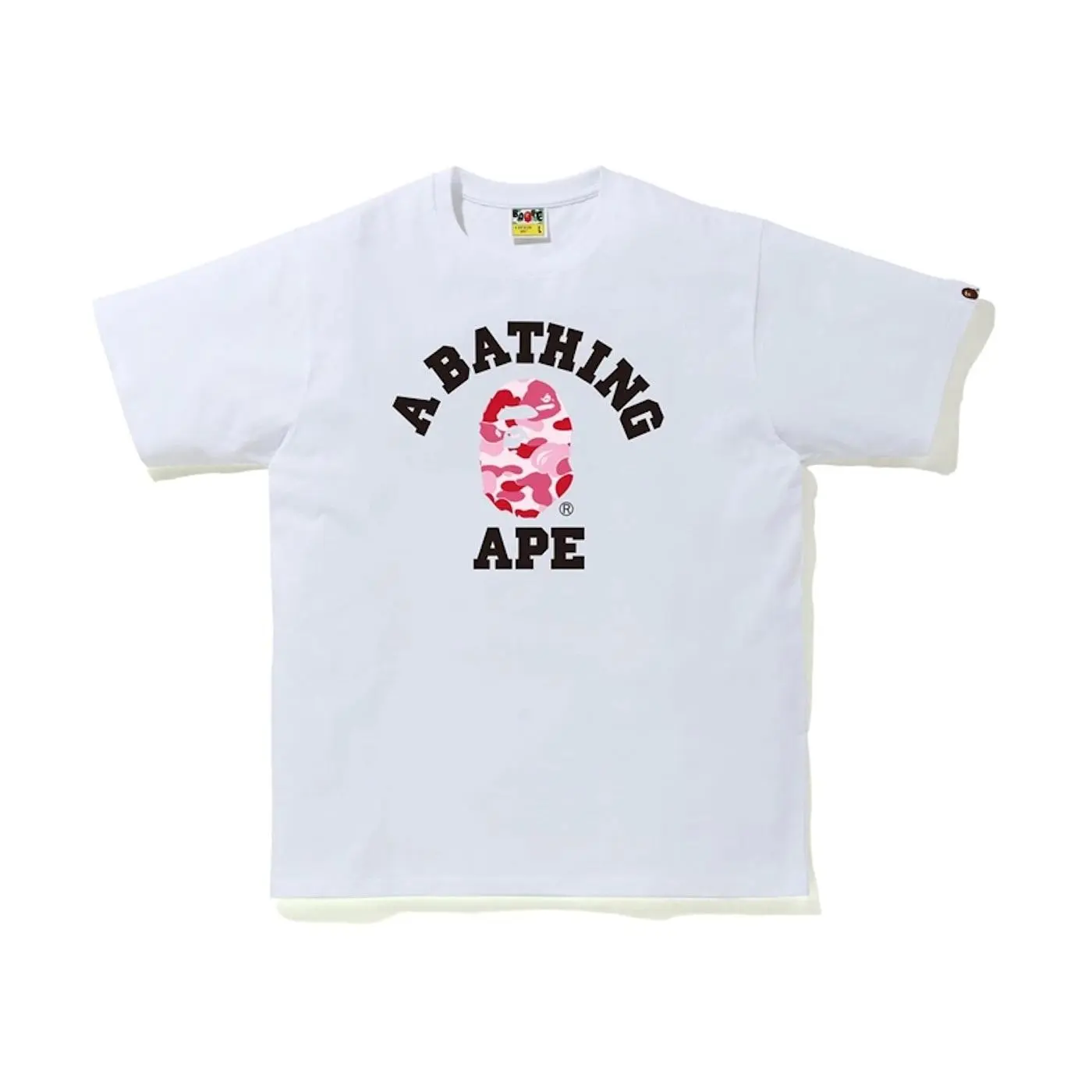 BAPE ABC Camo College Tee White/Pink