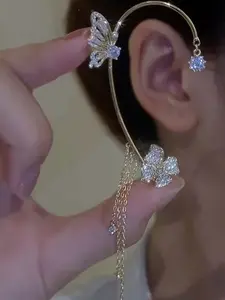 Butterfly Tassel Ear Cuff, No Piercing, Luxury Unique Light Luxury Tragus Clip, Perfect for Women, Summer, Christmas, Valentine's Day, Thanksgiving, Daily Wear