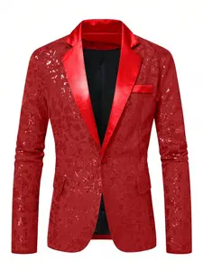 Men's Sequined Suit Jacket, Sexy Fashion Performance Coat, Perfect for Proms, Parties, Dates, Proposals, Weddings, Engagements