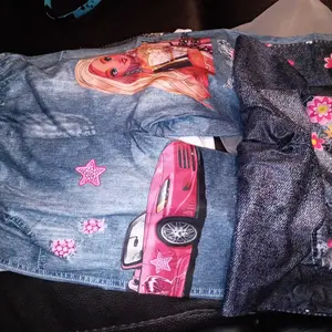 Girls' 3-Pack Stretchy Denim-Look Pants, Butterfly, Cartoon Girls, Cars & Floral Prints, Easy Pull-On Waistband, Great for Outdoor Bike Riding Adventures Activity, Perfect Princess Gift