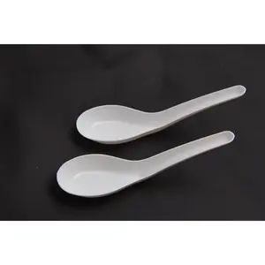 100 Pack Disposable Asian Soup Spoons,Chinese Soup Spoons Plastic Disposable White