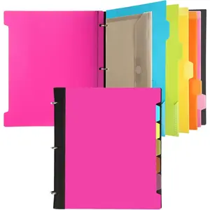 Pivotable Refillable Notebook, 3 Ring Binder Notebooks 1 Inch, Notebook with Dividers and Pockets, Folder Notebook, Flexible Binder, Soft Binders 3 Ring, Foldable Binder-