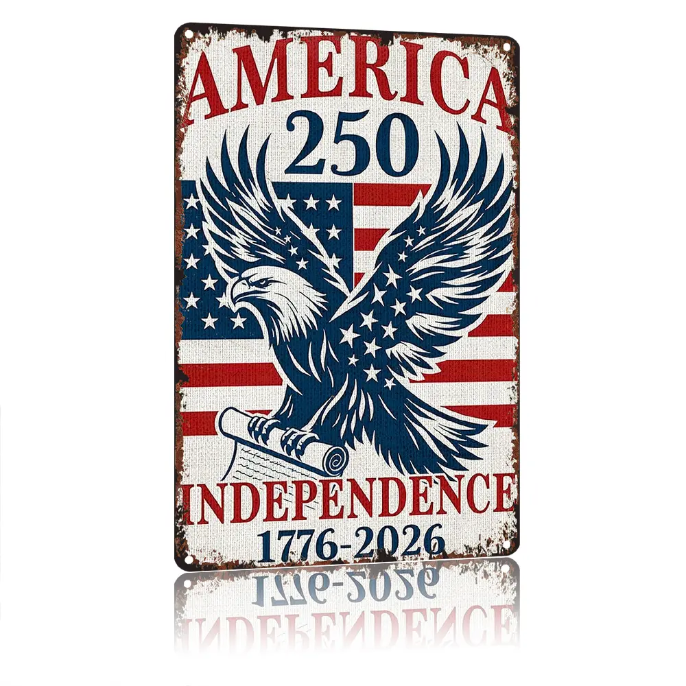 1776-2026 250-Year American Anniversary Commemorative Vintage Aluminum Sign, 8x12 in Outdoor Yard Lawn Garden Decor