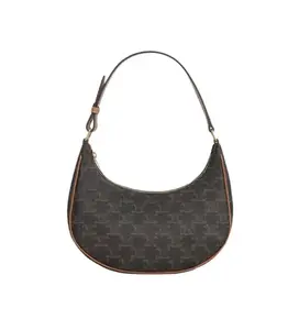 Pre-owned Celine cowhide Shouler Bags AVA Classic Arc de Triomphe Monogram Print Adjustable Shoulder Strap Leather Handbag for Versatile Use