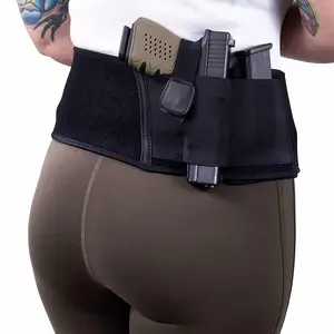 Belly Band Holster for Men & Women - Breathable Neoprene Gun Holster, Multi - Pocket Tactical Belt for Outdoors, Fits Glock 19, 17, 43, 43x, Taurus G3C, G2C and Most 9mm and 380 Handguns