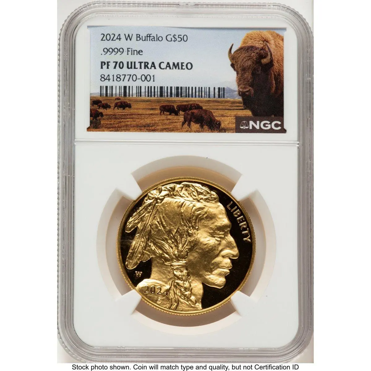 Modern Bullion Coins (2024-W Proof Gold Buffalo 1 oz Bison Label)