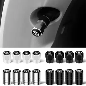 4pcs Metal Car Wheel Tire Valve Stem Caps Covers, Fits Toyota Trd Corolla Camry Rav4 Yaris Hilux Prius Auris Avensis, Durable & Stylish