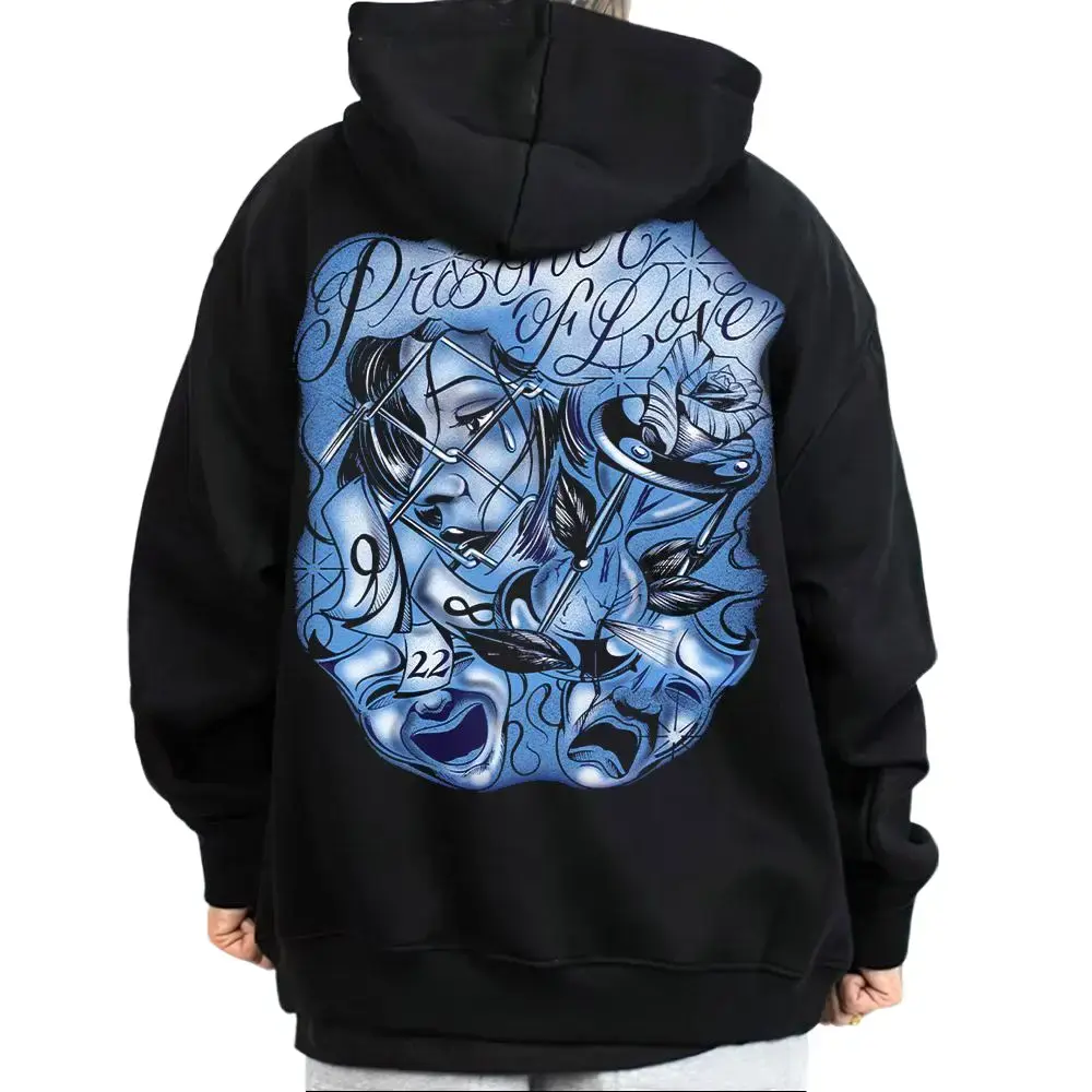 Prisxx OF LOVE Smile Now Unisex Polyester Basic Fit Hoodie Top - Casual Women's Clothes, Street Style, Chicano Style, Lowrider Gangsta Outfit