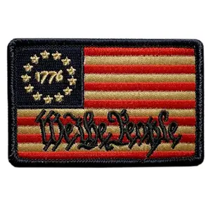 We The People Betsy R. 1776 Flag Patch [Iron on Sew on -3.0 X 2.0 - WP9]