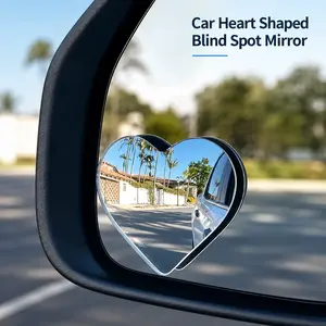 Frameless Heart Style Car Blind Spot Mirror Set, for Sedan SUV Truck Daily Driving, Practical Auto Rearview Part, Full Angle Adjustable Expand Sight Driving Safety Mirror