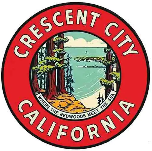 Vintage Crescent City California CA redwoods    Travel Decal Sticker
