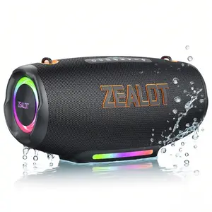 Portable Outdoor ZEALOT 100W Bluetooth Speaker, Wireless Party Speaker with HIFI Stereo Bass, IPX7 Waterproof, 24000mAh Battery, RGB Light, EQ/PD Fast Charge, Strap, Power Bank for Pool Gift, Outdoor Wireless Speakers