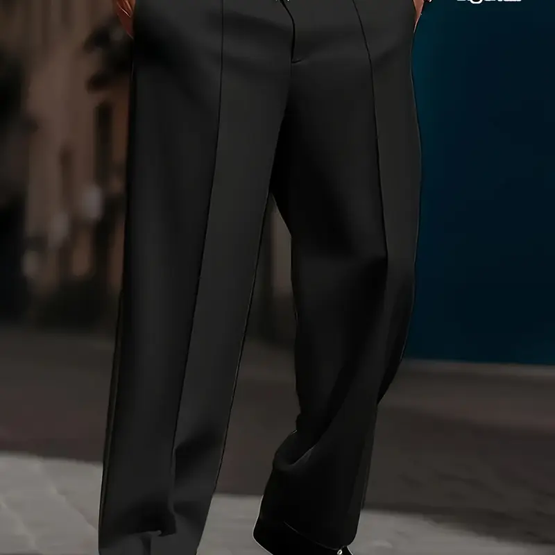 Men's Fall Winter Casual Straight Leg Pants, Casual Fashion Loose Fit, Oversized Drawstring Waisted Waistband, Woven Fabric, Pocket Design, Perfect for Outdoor Sports & Daily Wear