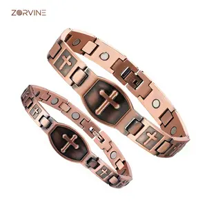 Unisex pure copper bracelet, 3500 Gauss ultra-strength magnetic therapy, hypoallergenic design, couple bracelet, luxury jewelry, ideal gift choice.
