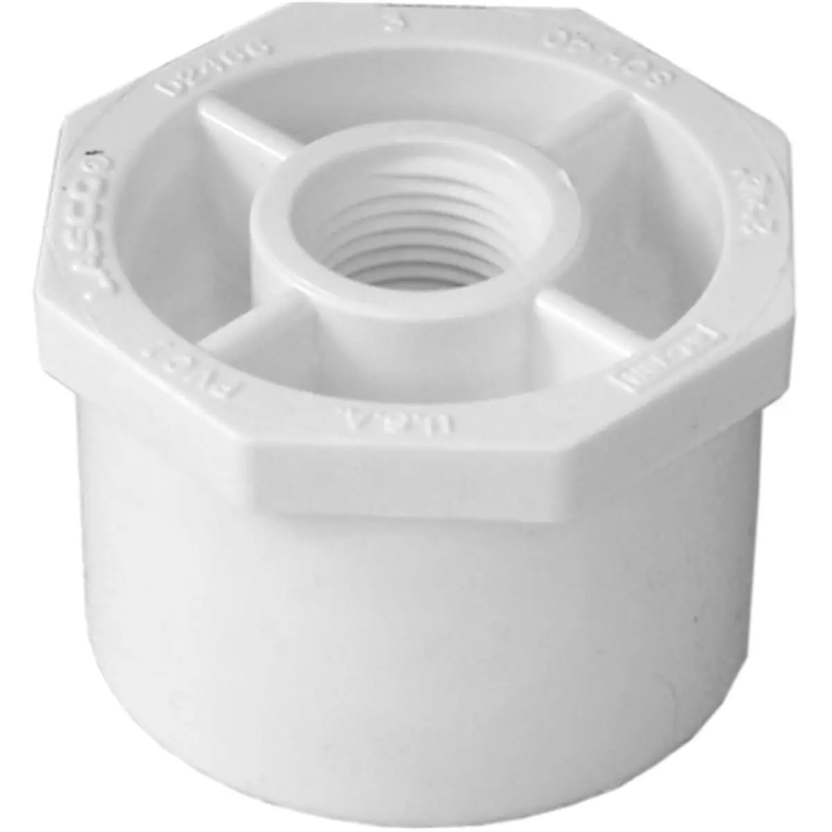 Genova 2-in x 0.5-in PVC Reducer Bushing, Spigot x Slip Pipe Fitting Connector for Plumbing, Irrigation Systems, Irrigation System
