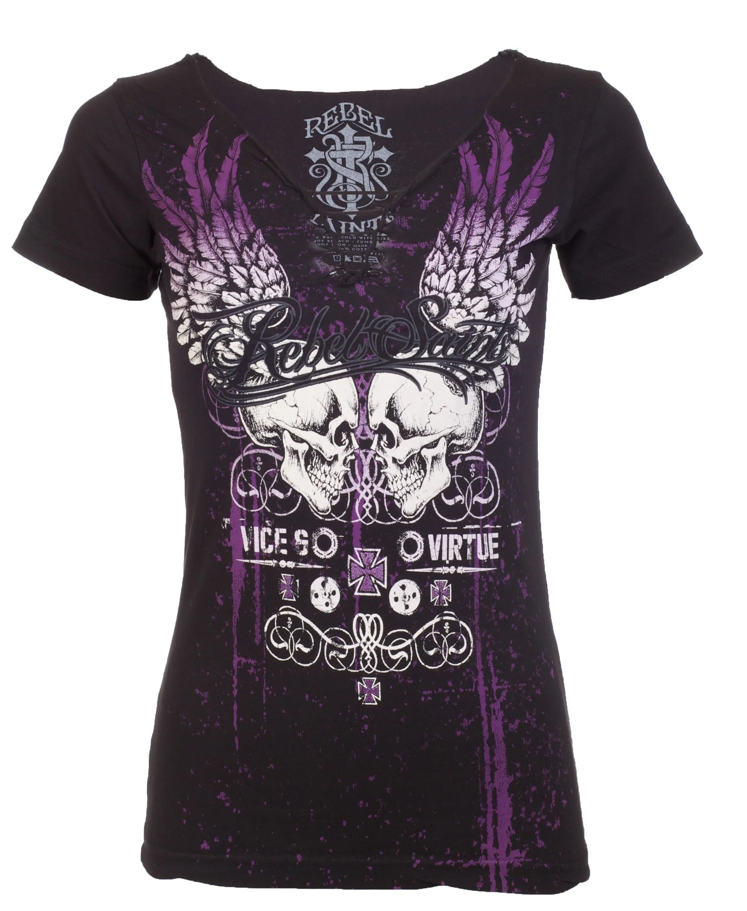 Rebel Saint by Affliction Women's T-shirt Garage