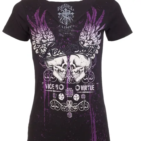 Rebel Saint by Affliction Women's T-shirt Garage