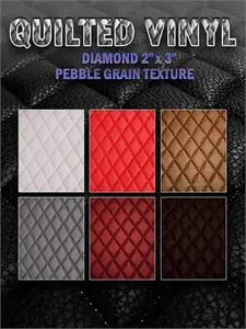 Vinyl Grain Texture Quilted Foam Fabric 2"x3" Diamond With 3/8" Foam Backing Upholstery 52" Wide Sold by the yard automotive headliner seat