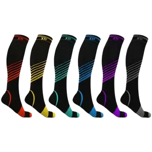 Extreme Fit Ultra V-Striped Socks (6-Pairs) - Breathable, 15-20mmHg Compression for All-Day Comfort