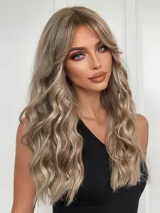 24 Inch Synthetic Curly Wig, Water Wave Curly, Long Hair with Bangs, Comfortable and Stylish, Easy Maintenance, Perfect for Daily Wear or Special Occasions
