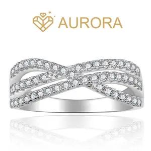 ��#128 Shiny Loop��Moissanite Stackable band ring enhancer ring with 925 Sterling Silver Daily Anniversary wedding  ring band Synthetic Moissanite