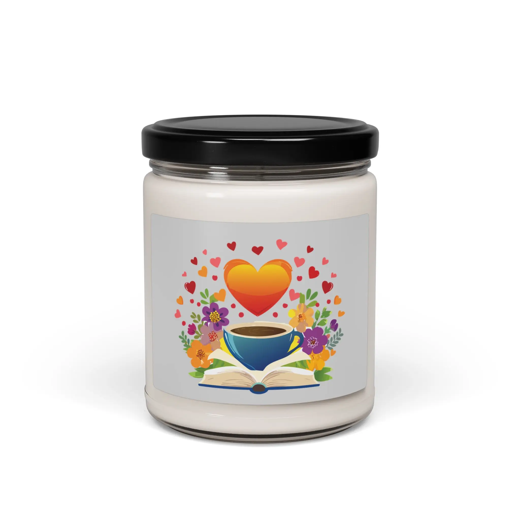 Romantic Coffee & Book Scented Soy Candle, Cozy Home Decor for Book Lovers, Gift for Readers, Aromatherapy Candle for Relaxation, Perfect