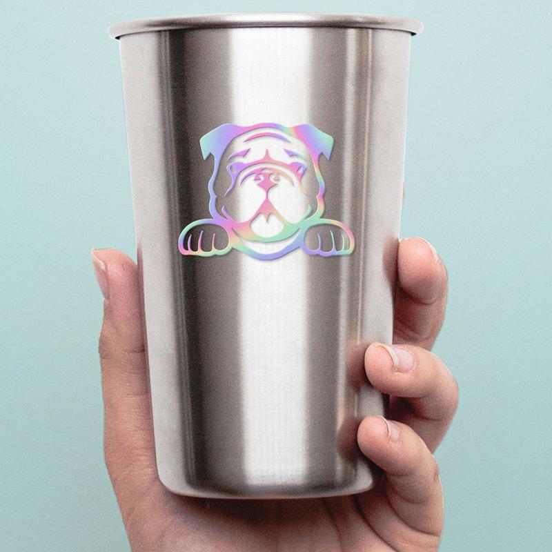 Transparent Decal Stickers Of Bulldog Peeking Premium Waterproof Vinyl Decal Stickers For Laptop Phone Accessory Helmet Car Window Mug Tuber Cup Door Wall Decoration
