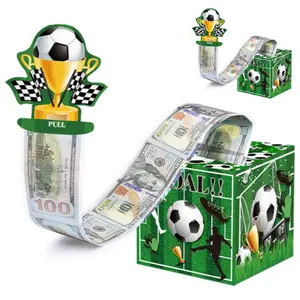 Passionate Football Party Decoration Money Box, Soccer Theme Atmosphere Setup Props, Paper Money Gift Box, Sports Event Accessories
