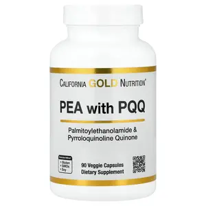 California Gold Nutrition PEA 300 mg + PQQ 10 mg, 90 Veggie Capsules