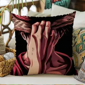 One Piece Anime Pillow Cover, Soft Polyester Fiber, Zipper Closure, Home Decor Cushion, Ideal Gift, No Inner Core