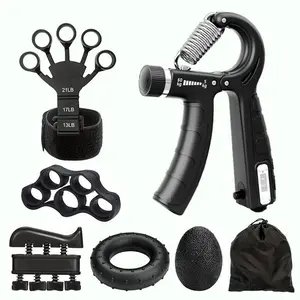 Funny Hand Grip Strengthener Workout Kit, Adjustable Resistance Hand Gripper, Finger Exerciser, Finger Stretcher, Grip Ring & Stress Relief, Hand Grip Trainer