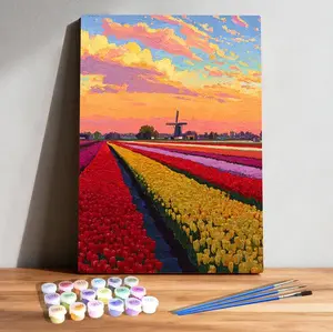 Vibrant tulip fields Paint by Numbers Kit
