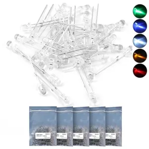 1000pcs 2-3V 3mm 5mm LED LEDs, DIY creative design for industrial and scientific research, white, red, yellow, green, blue (5 colors x 200pcs)