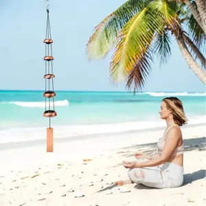 Metal Pagoda Wind Chimes for Outside - Copper Feng Shui Wind Bell for Home Yard Outdoor Decoration,Memorial windchimes Gifts,Garden Hanging Decor,Japanese Handmade Copper Pagoda Feng Shui Wind Chimes, Handmade Japanese Outdoor Wind Bell for Yard Garden