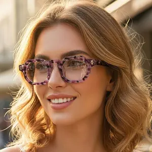 New Western style square geometric frame streetwear modern retro versatile youthful reading glasses for men and women, elegant artistic minimalist design, PC material  1.0 to  4.0 diopter, suitable for daily computer office use