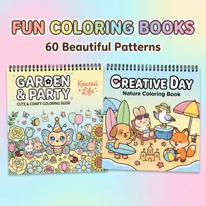 Adult Coloring Books, Art Supplies, Coloring Pens - Fun Coloring, 2pcs Garden & Creative Day Theme, 60 Pages of Sensitive Paper with Clear Lines, Vibrant Illustrations - Perfect Gift for Easter, Birthdays - Create Decorations for Art Enthusiasts